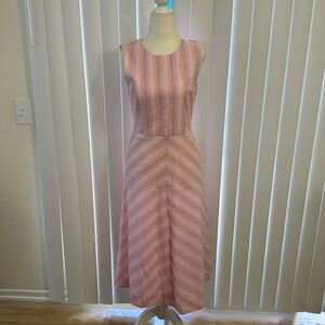 Draper James pink stripe midi dress with pockets